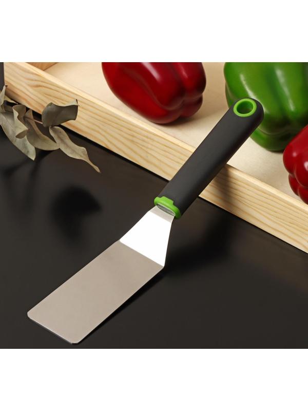 Лопатка для пиццы Доляна Lime, 25×5 см, цвет чёрно-зелёный