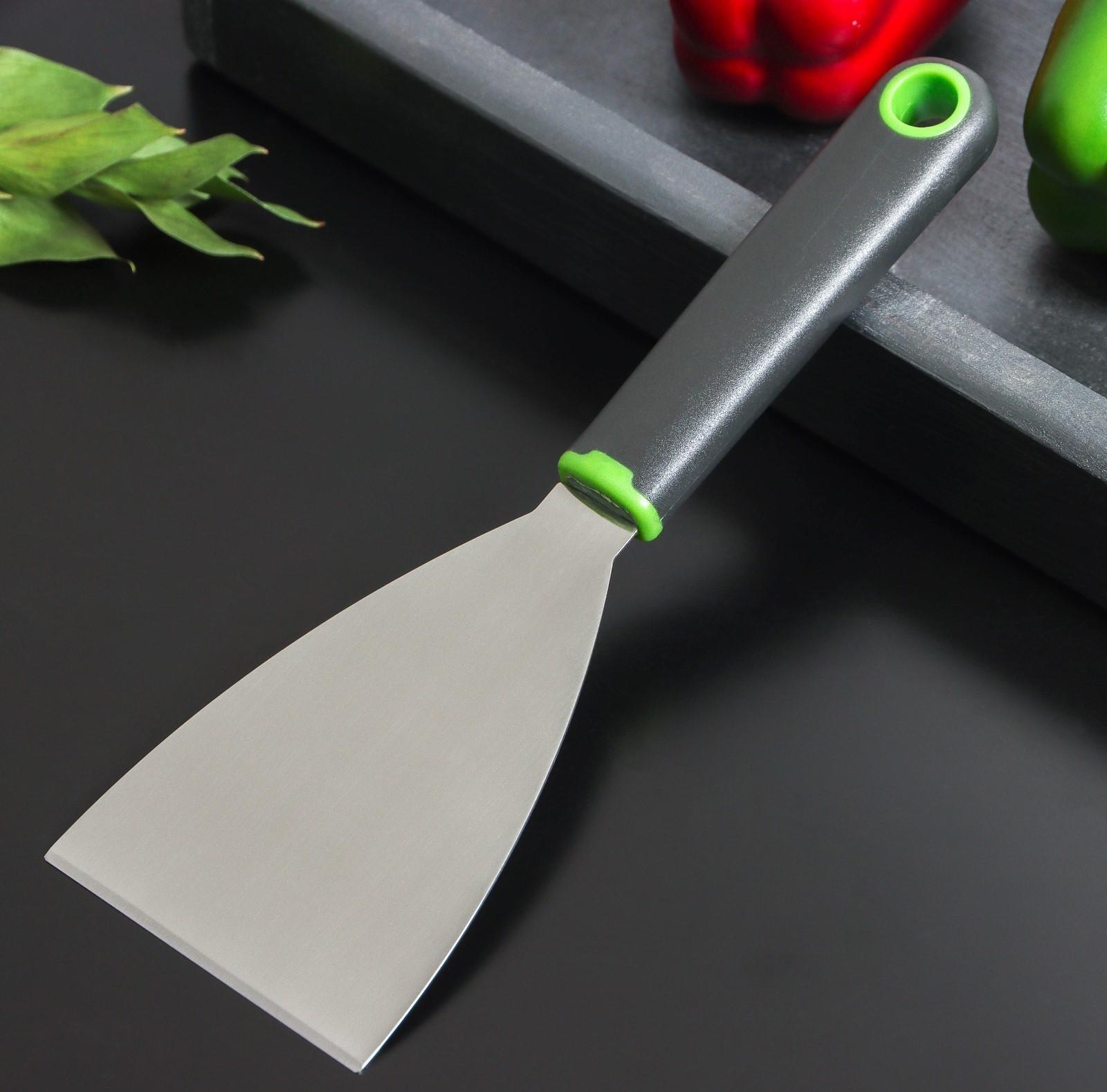 Лопатка-скребок Доляна Lime, 23,5×8 см, цвет чёрно-зелёный