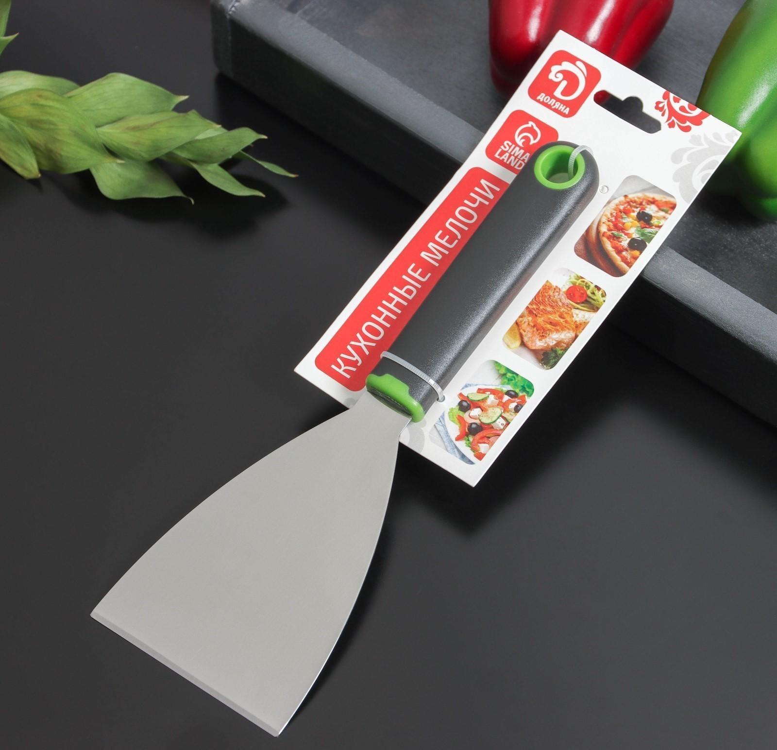 Лопатка-скребок Доляна Lime, 23,5×8 см, цвет чёрно-зелёный