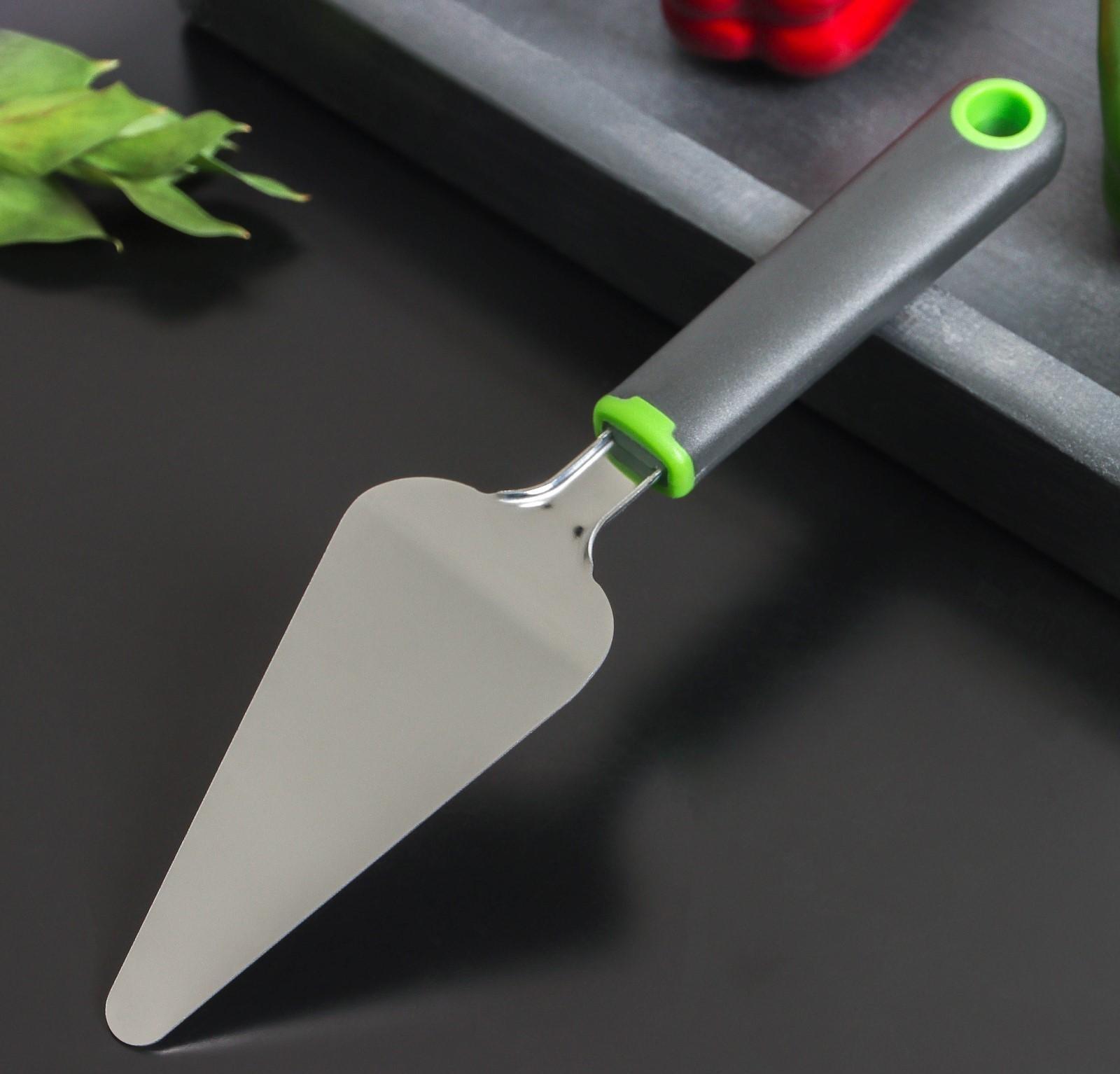 Лопатка кухонная Доляна Lime, 27×6 см, цвет чёрно-зелёный