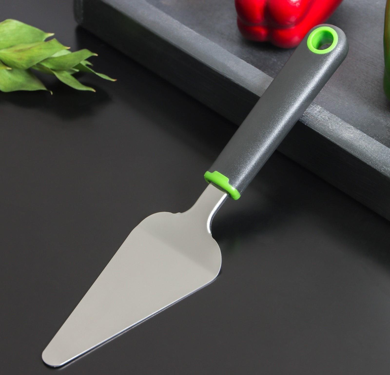 Лопатка кухонная Доляна Lime, 27×6 см, цвет чёрно-зелёный