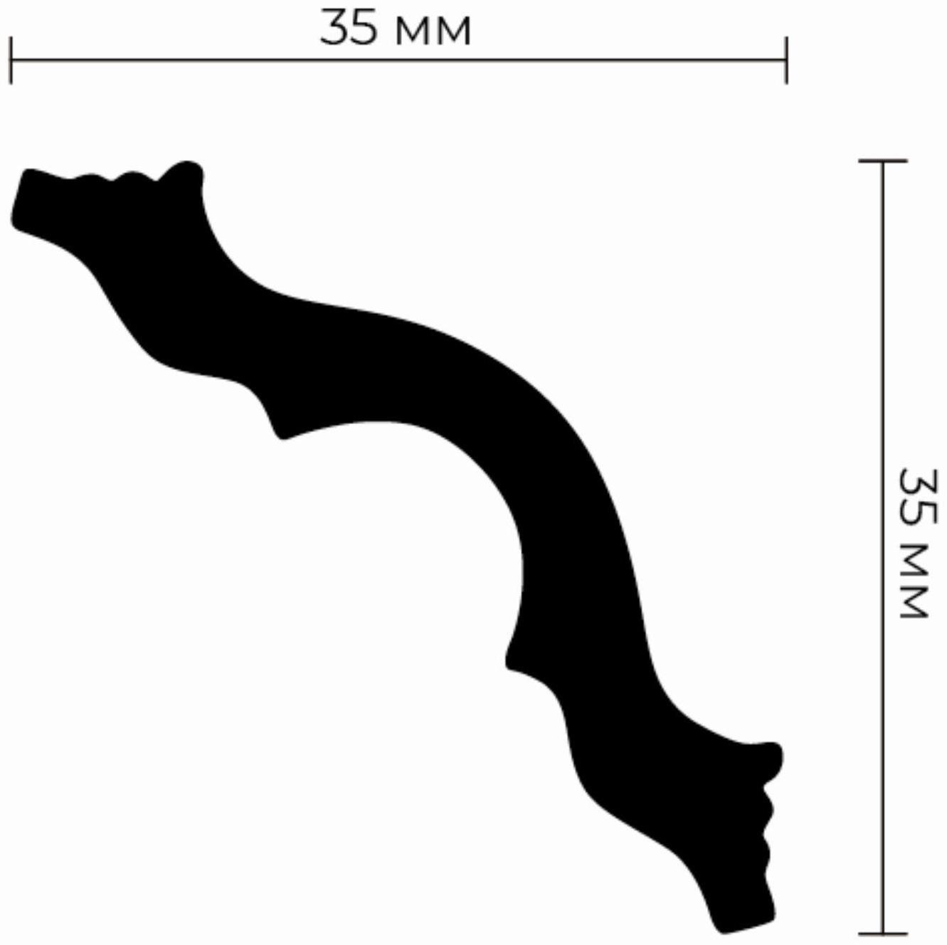 Плинтус потолочный T-45 35х35х2000мм