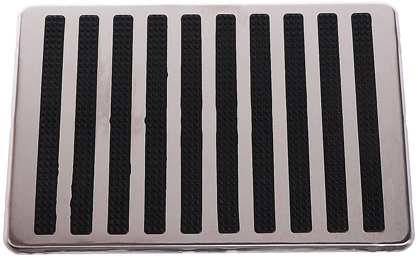 Накладка-подпятник для автоковрика, 24×16, металлическая с креплением