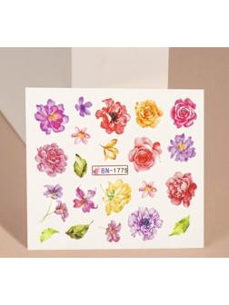 Слайдер-дизайн для ногтей «Пионы», фасовка 6 шт