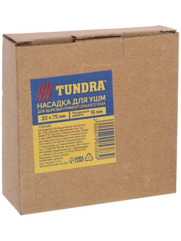 Насадка для УШМ ТУНДРА, для вырезки прямоугольного паза, 20 х 75 мм, посадочный 16 мм