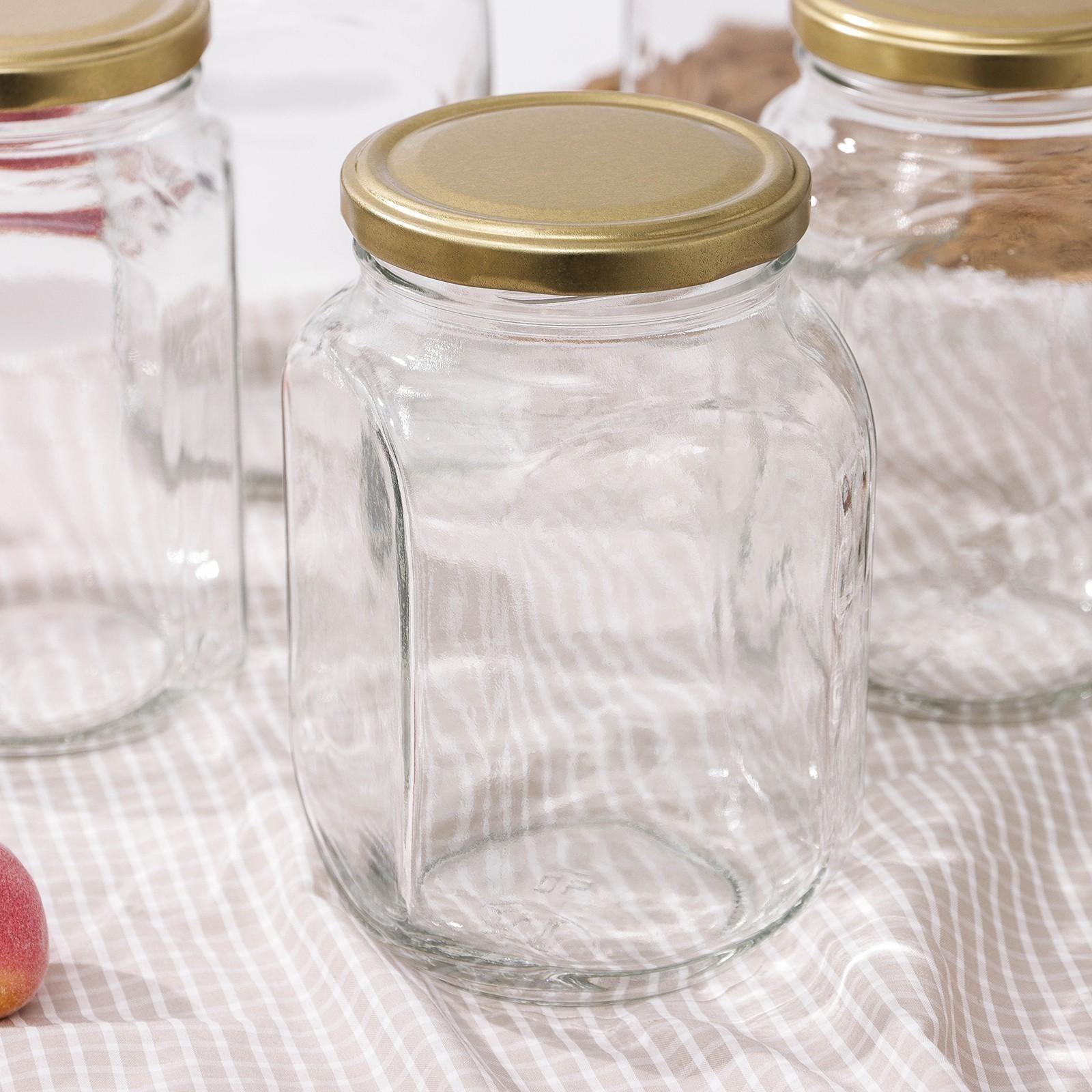 Набор банок стеклянных с крышкой «Квадро», 6 шт, 0,9 л, ТО-82 мм