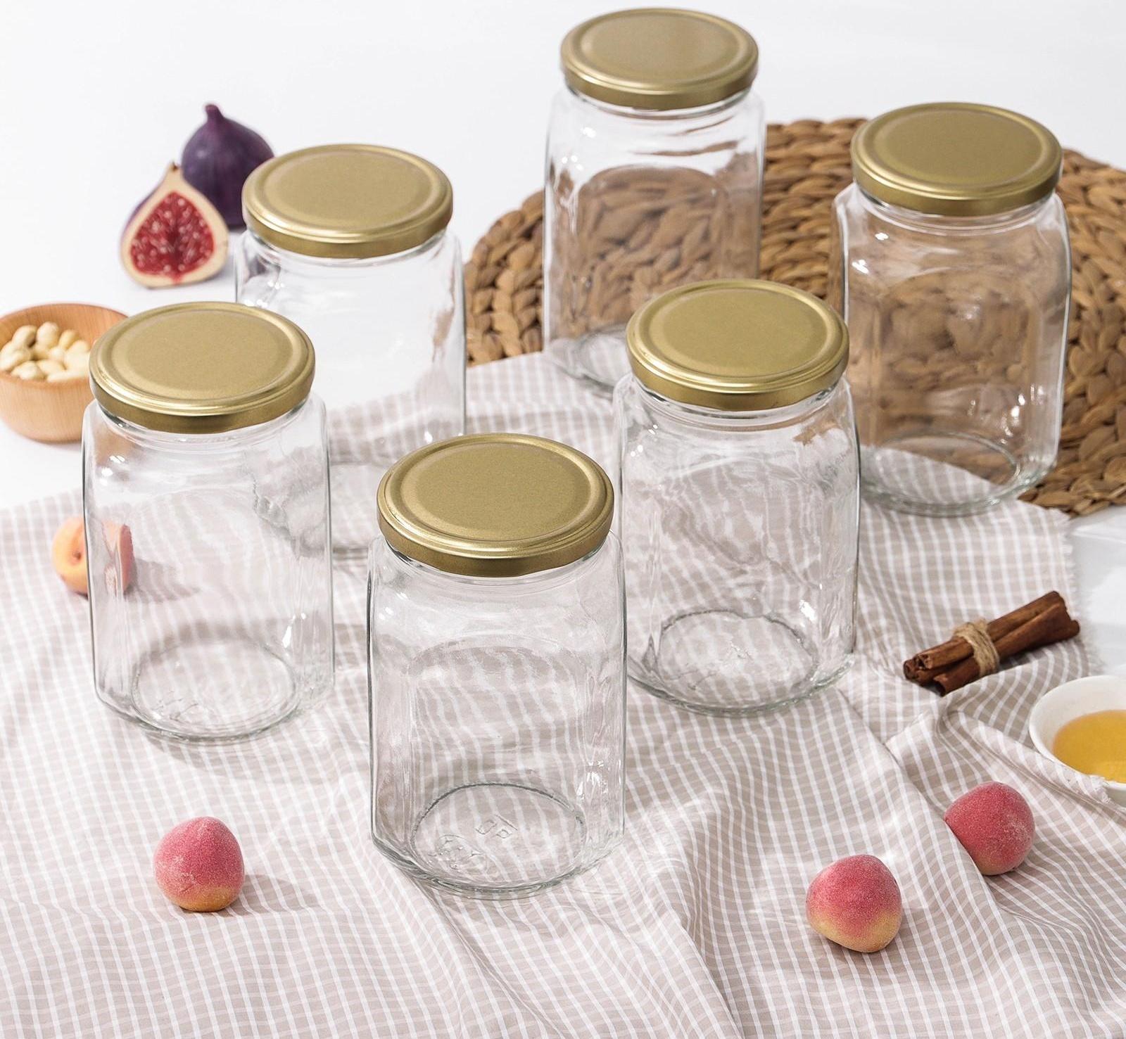 Набор банок стеклянных с крышкой «Квадро», 6 шт, 0,9 л, ТО-82 мм