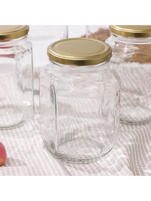 Набор банок стеклянных с крышкой «Квадро», 6 шт, 0,9 л, ТО-82 мм