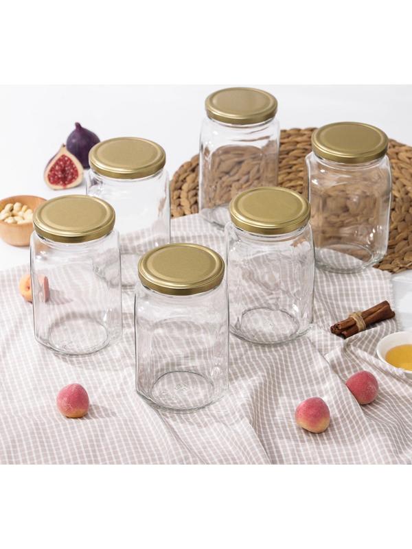 Набор банок стеклянных с крышкой «Квадро», 6 шт, 0,9 л, ТО-82 мм