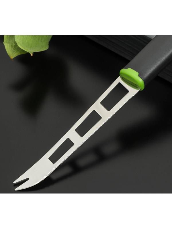 Нож для сыра Доляна Lime, 25×2,3 см, цвет чёрно-зелёный
