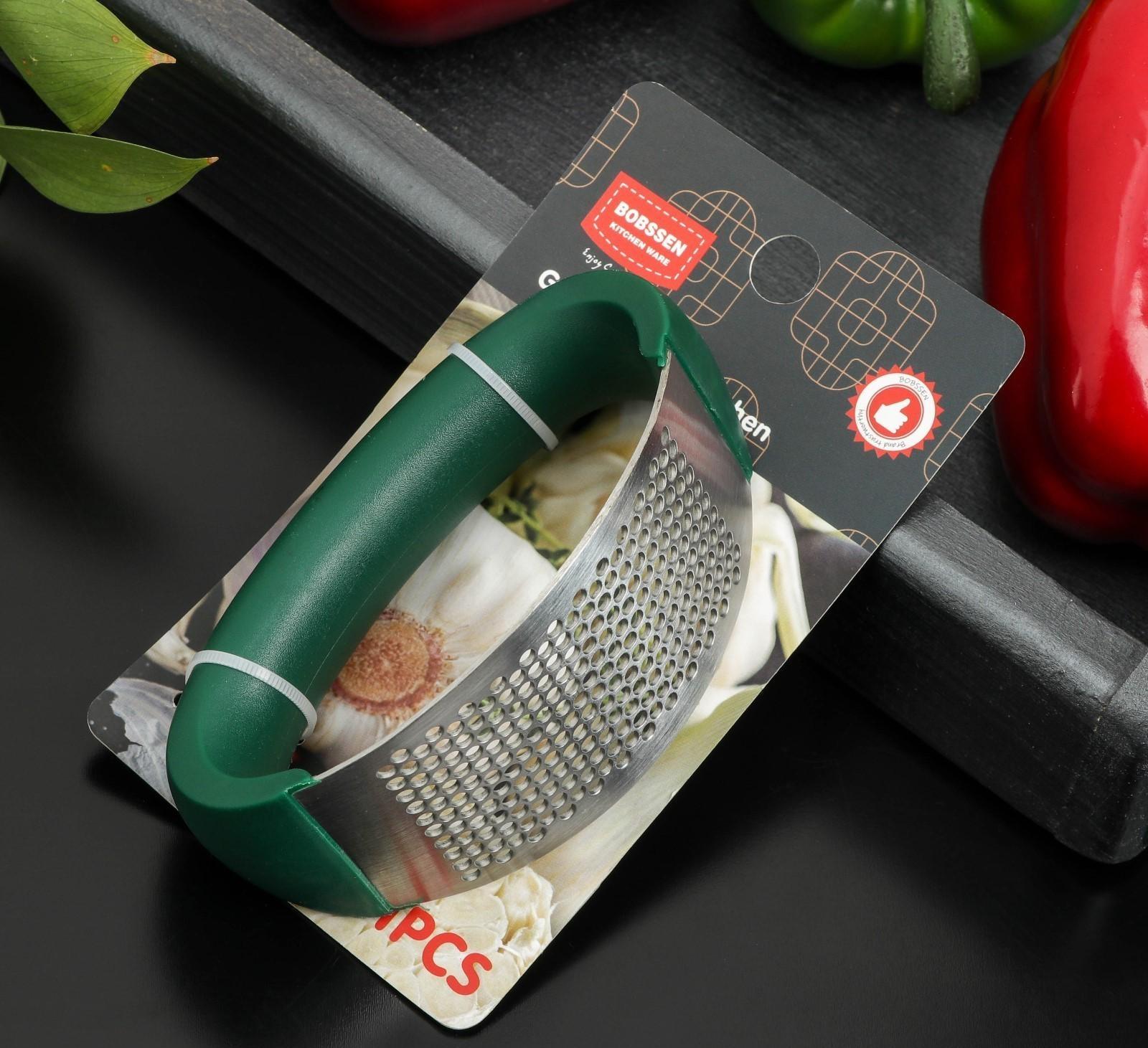 Пресс для чеснока Доляна «Эсмиральда», нержавеющая сталь, цвет зелёный