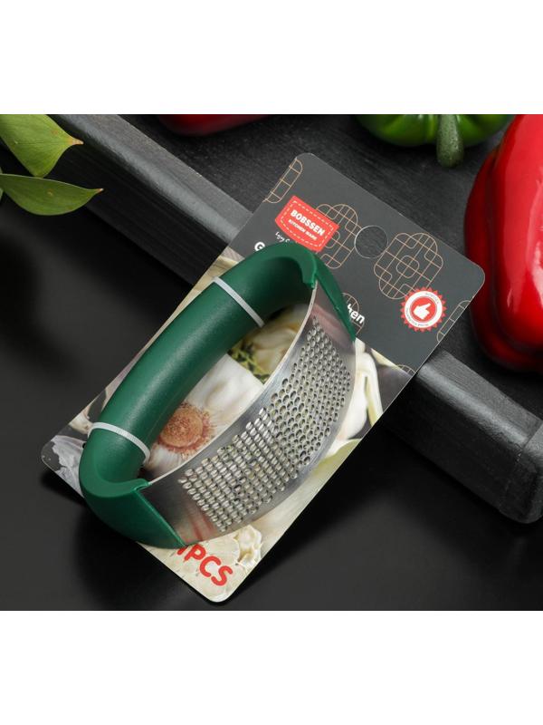 Пресс для чеснока Доляна «Эсмиральда», нержавеющая сталь, цвет зелёный