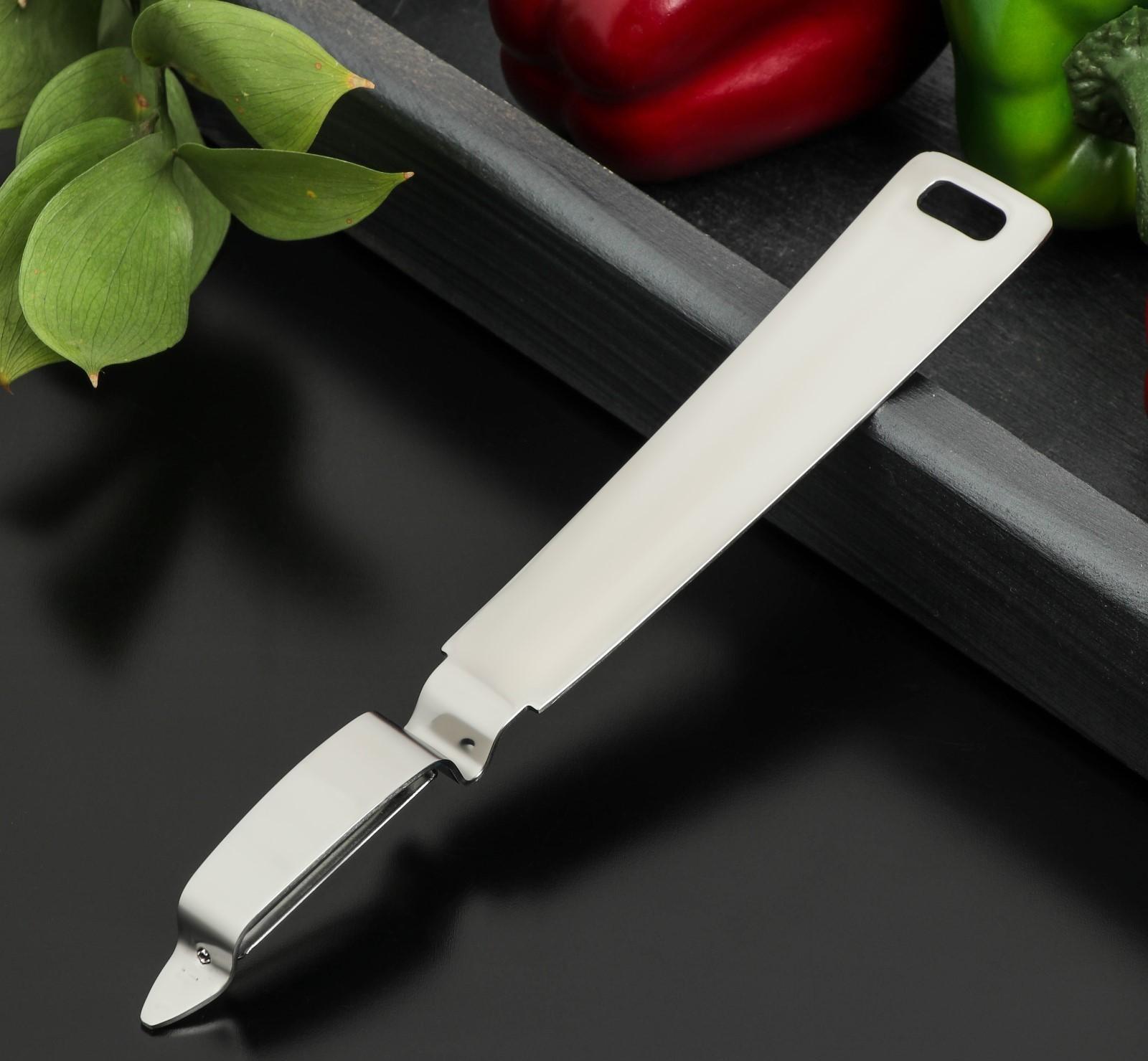 Овощечистка вертикальная Доляна Zero, нержавеющая сталь, цвет хромированный