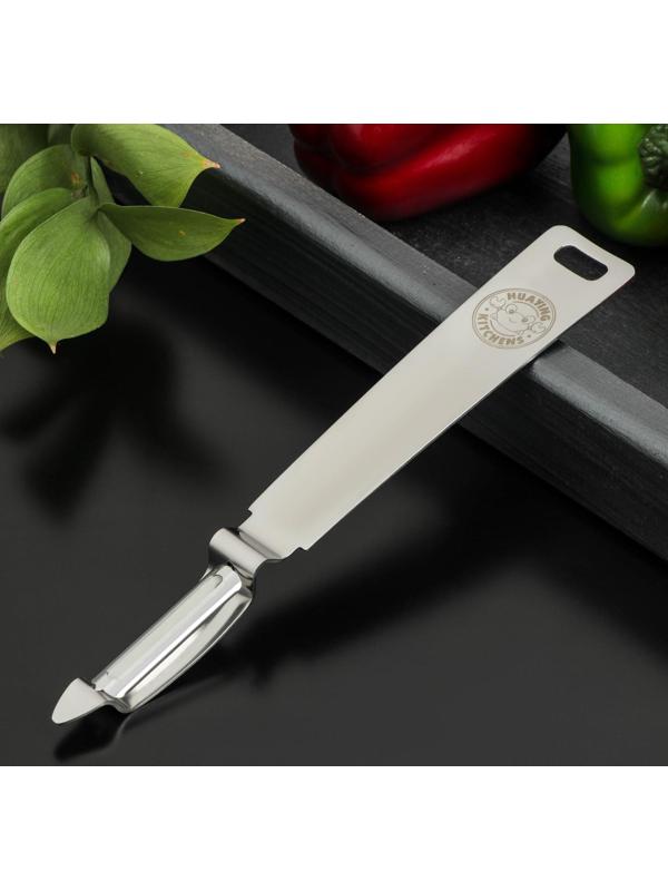 Овощечистка вертикальная Доляна Zero, нержавеющая сталь, цвет хромированный