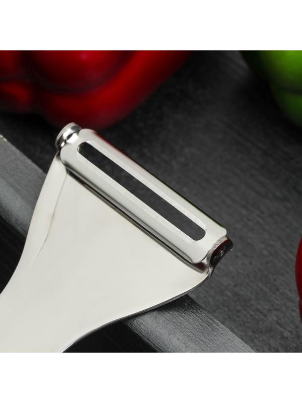 Овощечистка горизонтальная Доляна Zero, нержавеющая сталь, цвет хромированный