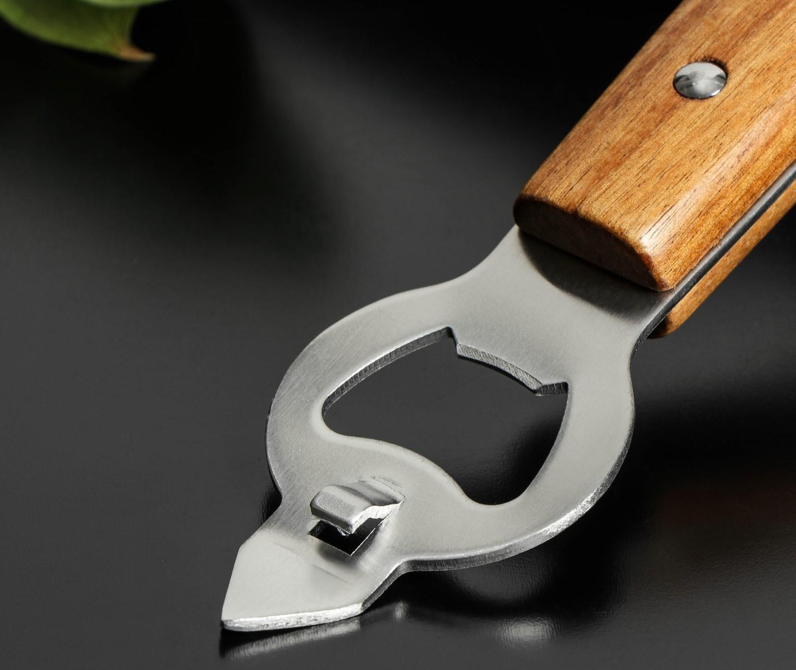 Нож консервный Доляна «Дровосек», нержавеющая сталь, цвет коричневый