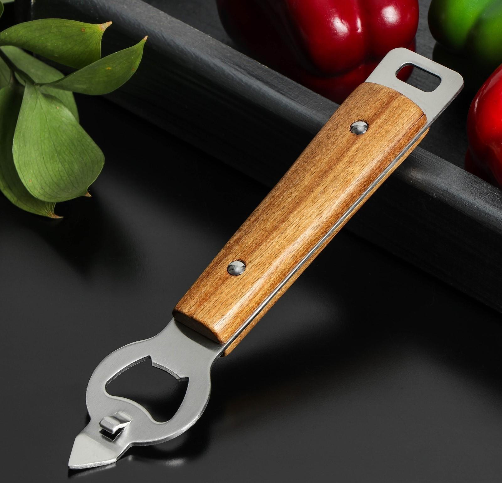 Нож консервный Доляна «Дровосек», нержавеющая сталь, цвет коричневый