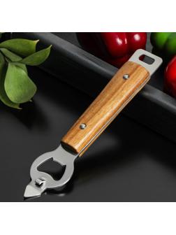 Нож консервный Доляна «Дровосек», нержавеющая сталь, цвет коричневый