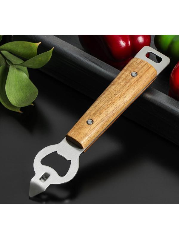 Нож консервный Доляна «Дровосек», нержавеющая сталь, цвет коричневый