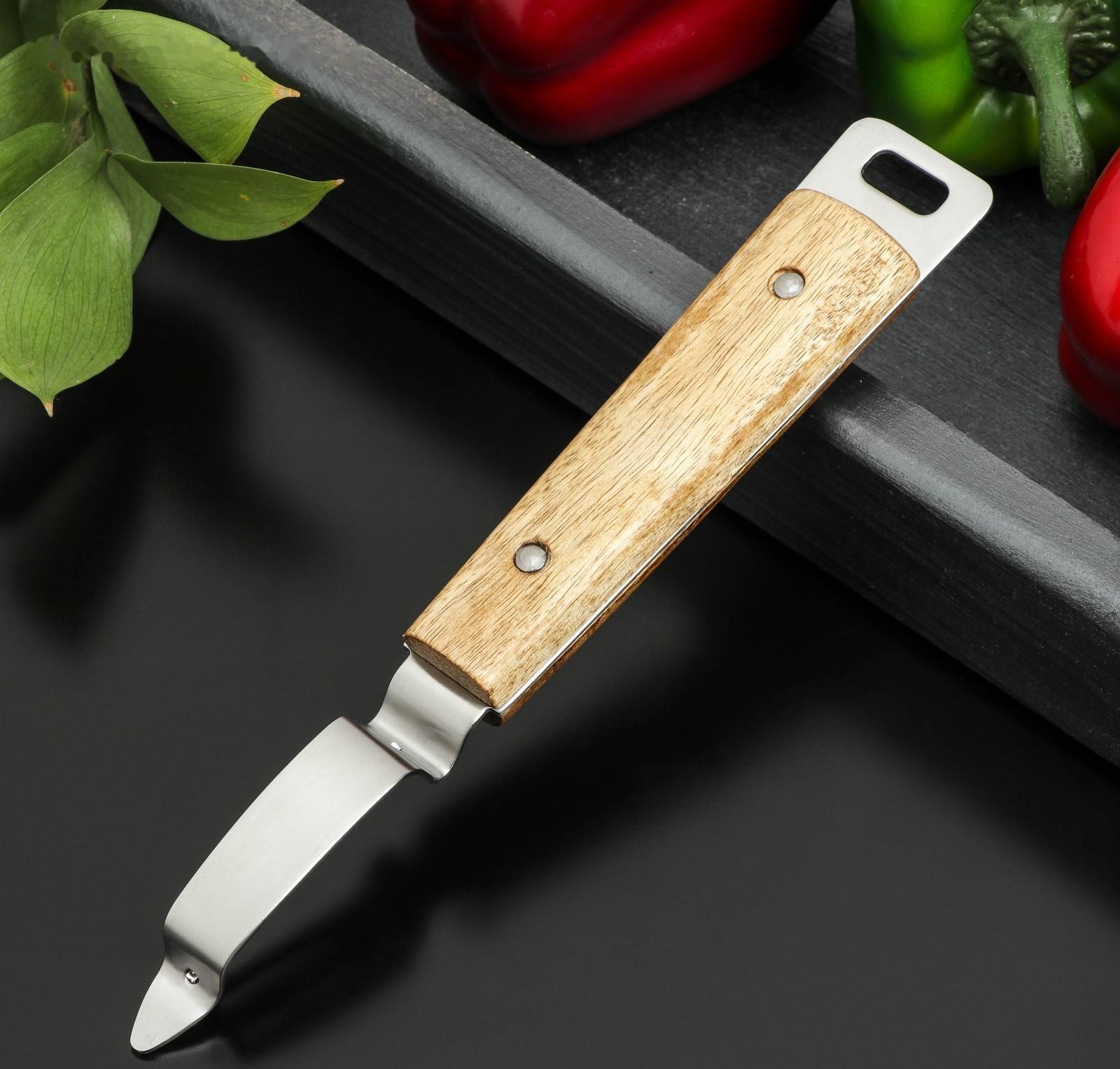 Овощечистка вертикальная Доляна «Дровосек», нержавеющая сталь, цвет коричневый