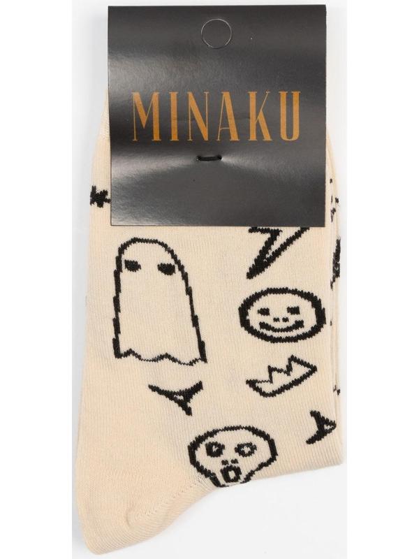 Носки мужские MINAKU «Тату», цвет бежевый, размер 40-41 (27 см)