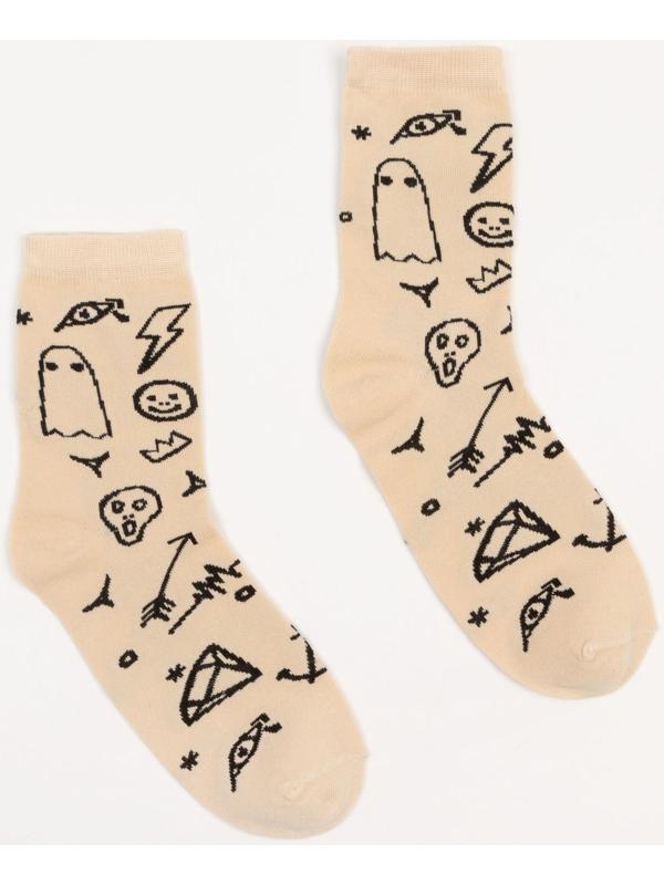 Носки мужские MINAKU «Тату», цвет бежевый, размер 40-41 (27 см)