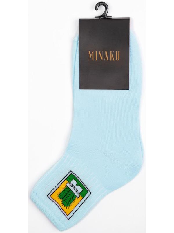 Носки женские MINAKU «Кактус», цвет голубой, размер 36-37 (23 см)