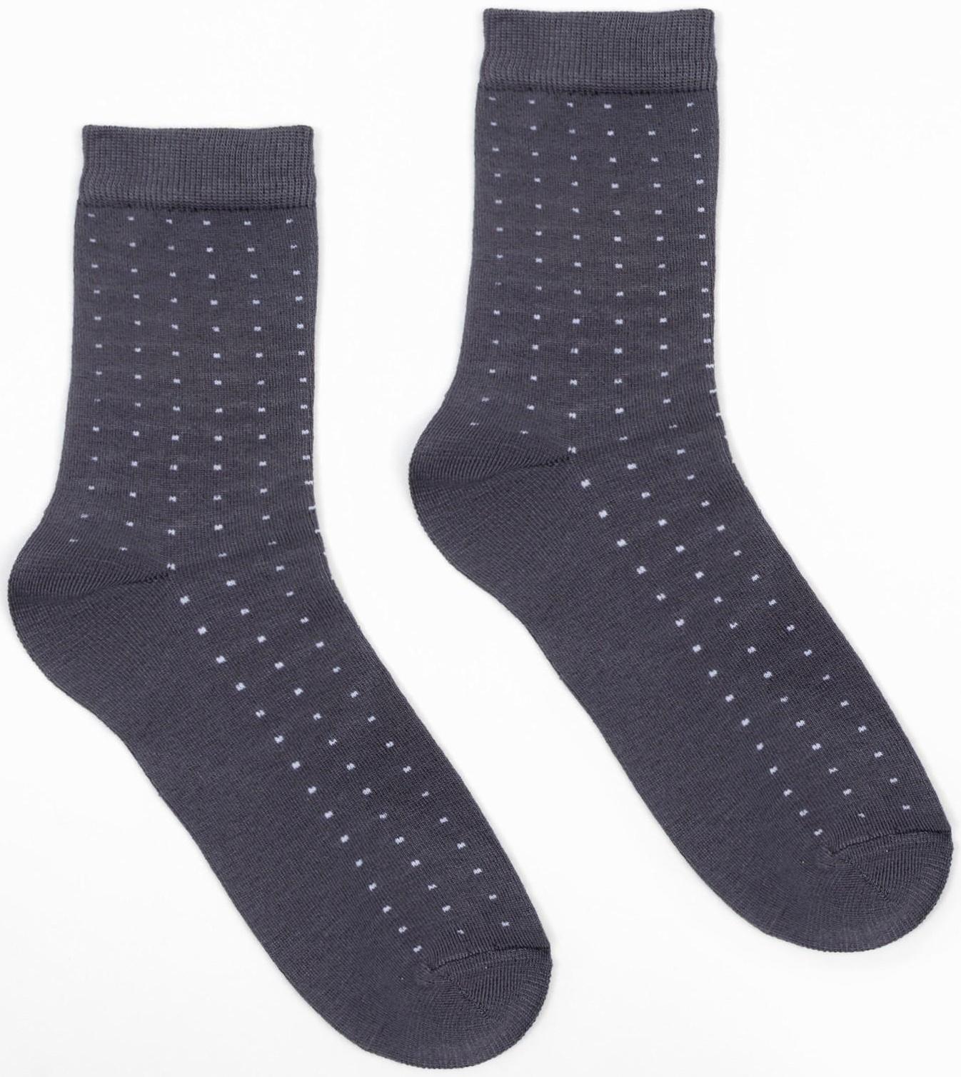 Носки мужские MINAKU «Белые точки», цвет графит, размер 40-41 (27 см)