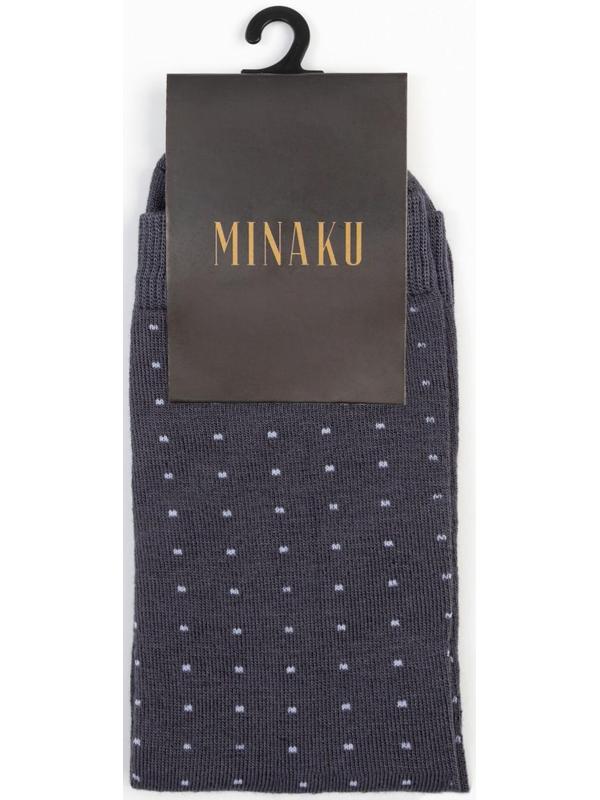 Носки мужские MINAKU «Белые точки», цвет графит, размер 42-43 (29 см)
