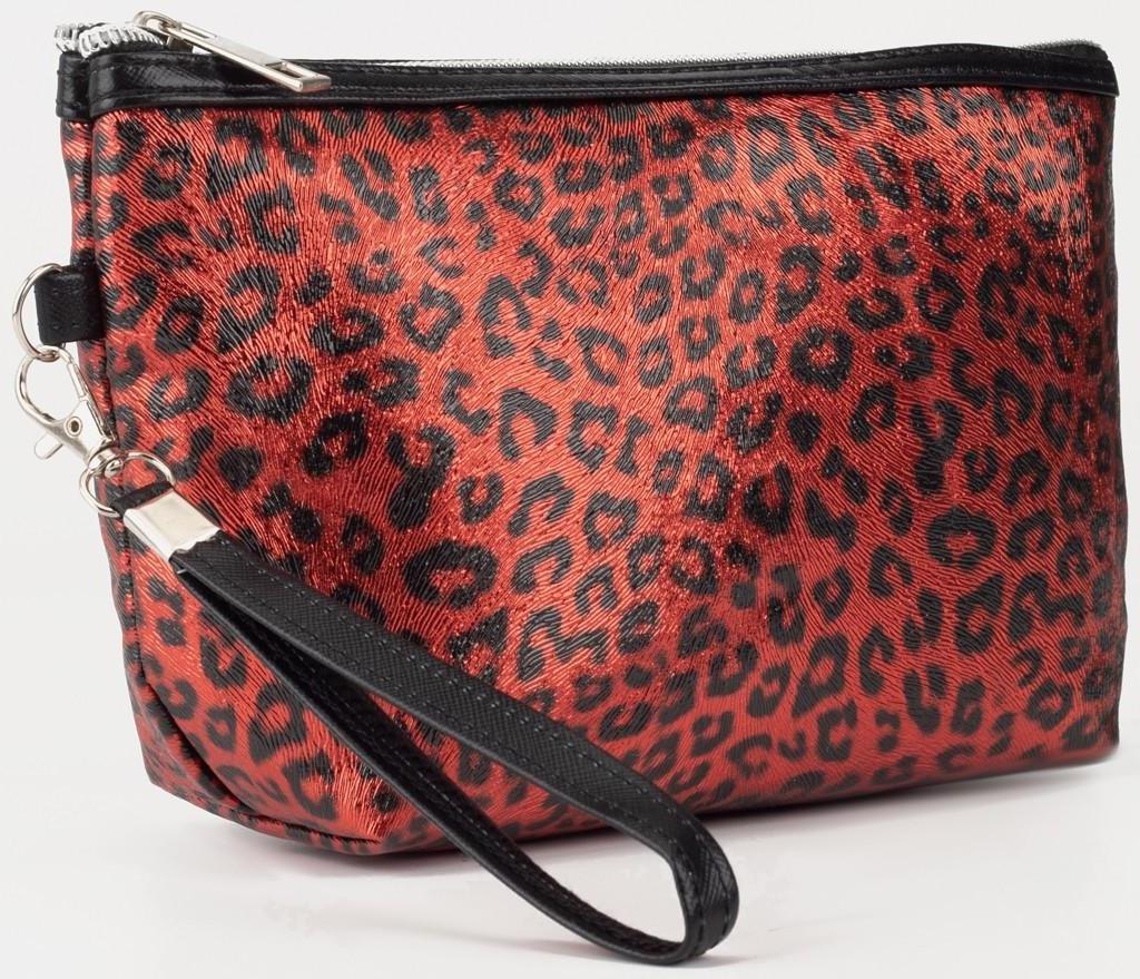 Косметичка на молнии, цвет красный