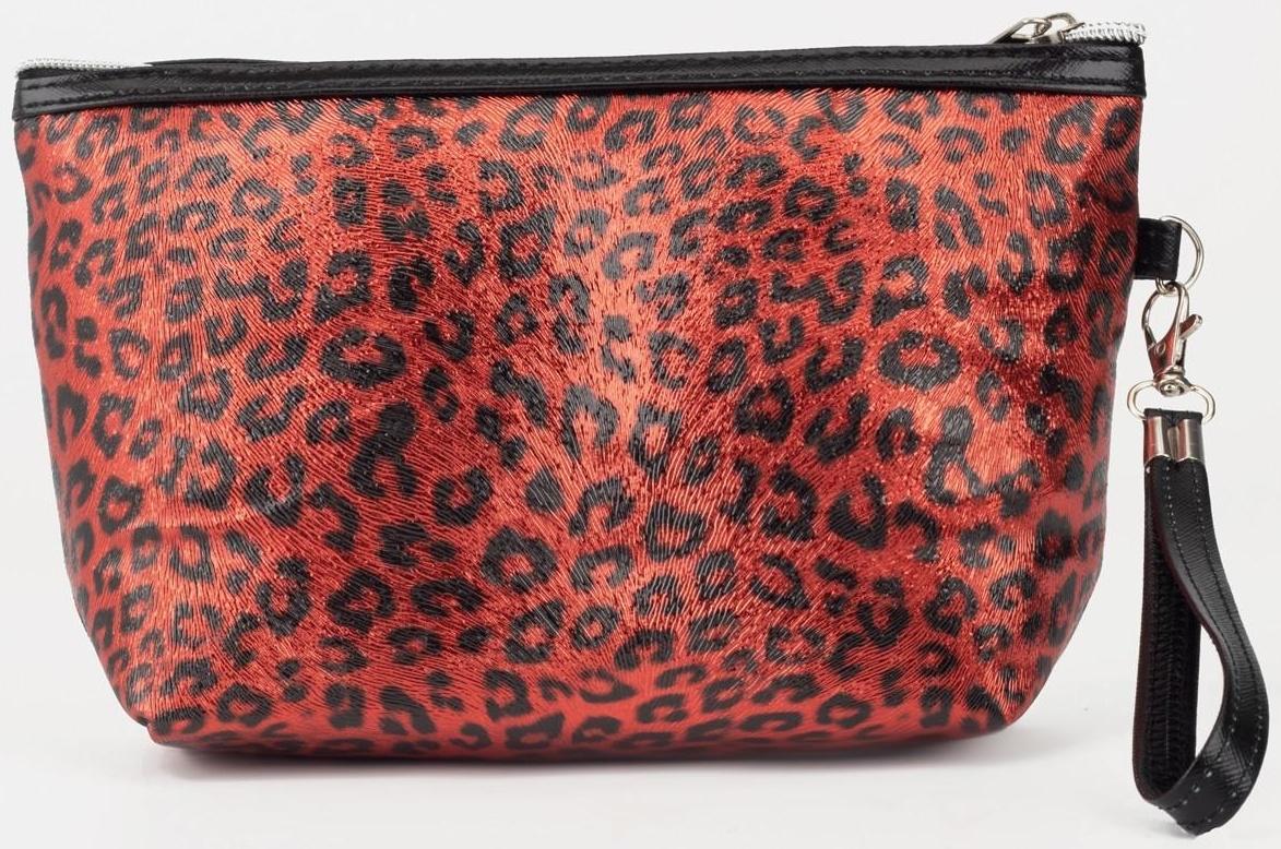 Косметичка на молнии, цвет красный