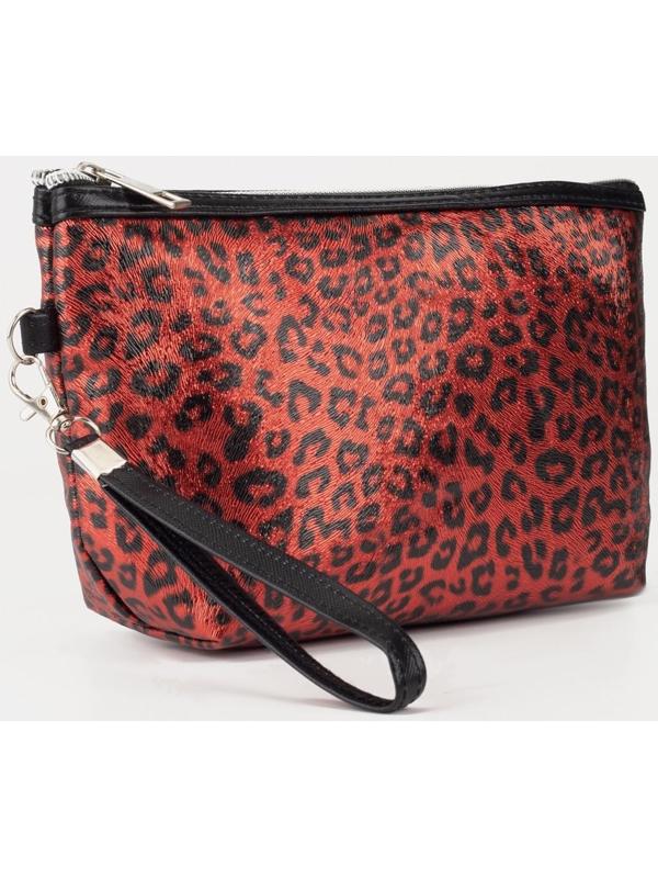 Косметичка на молнии, цвет красный