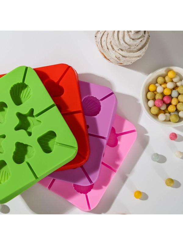 Форма для леденцов «Морской берег», 8 ячеек, 12,5×12,5×1,5 см, с палочками 20 шт, цвет МИКС