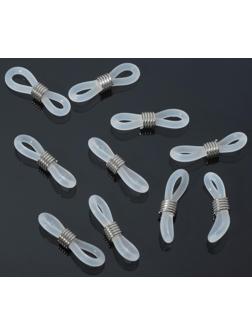 Резинка для цепочек/шнурков для очков (набор 10шт), цвет прозрачный в серебре