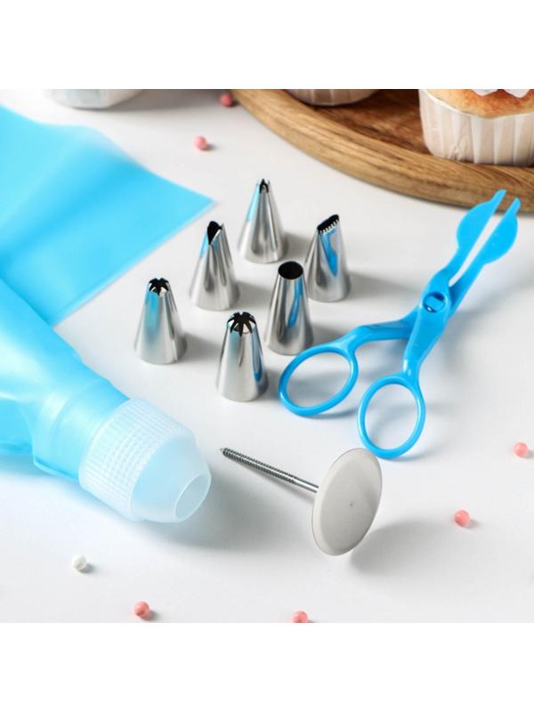 Набор кондитерский «Норма»,10 предметов: щипцы, 6 насадок, кондитерский мешок, адаптер, кондитерский гвоздь