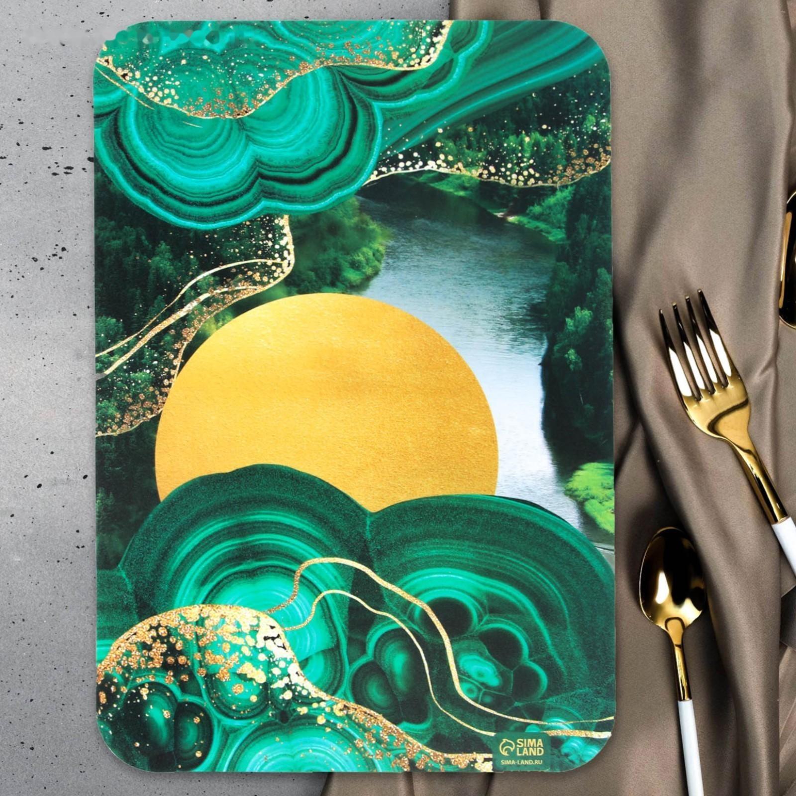 Доска разделочная «Малахит», пластик, 30 × 20 см