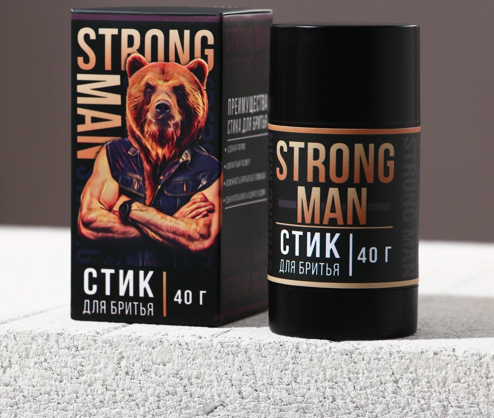 Стик для бритья Strong man 40 г, аромат мужской парфюм