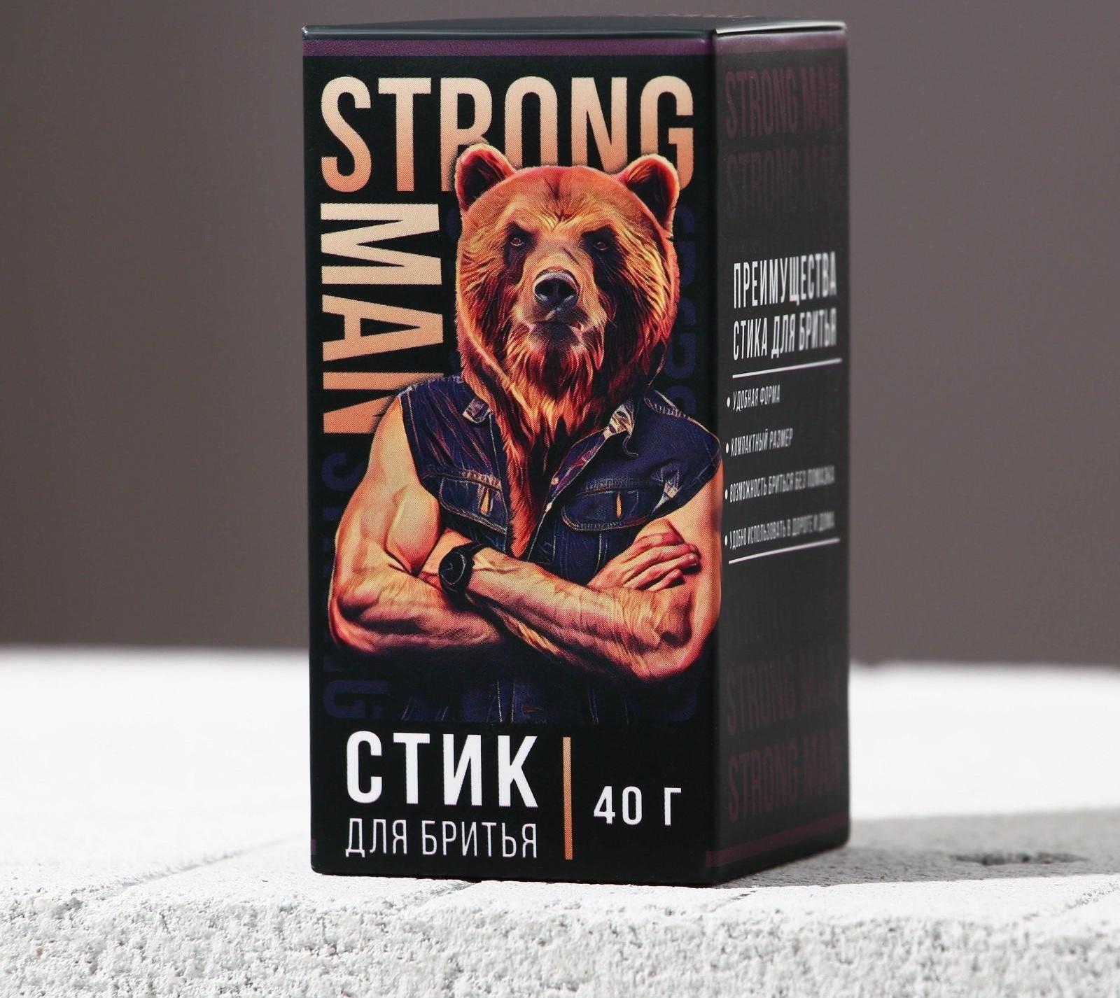 Стик для бритья Strong man 40 г, аромат мужской парфюм
