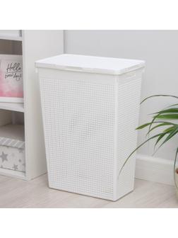 Корзина бельевая с крышкой «Лофт», 50 л, цвет белый