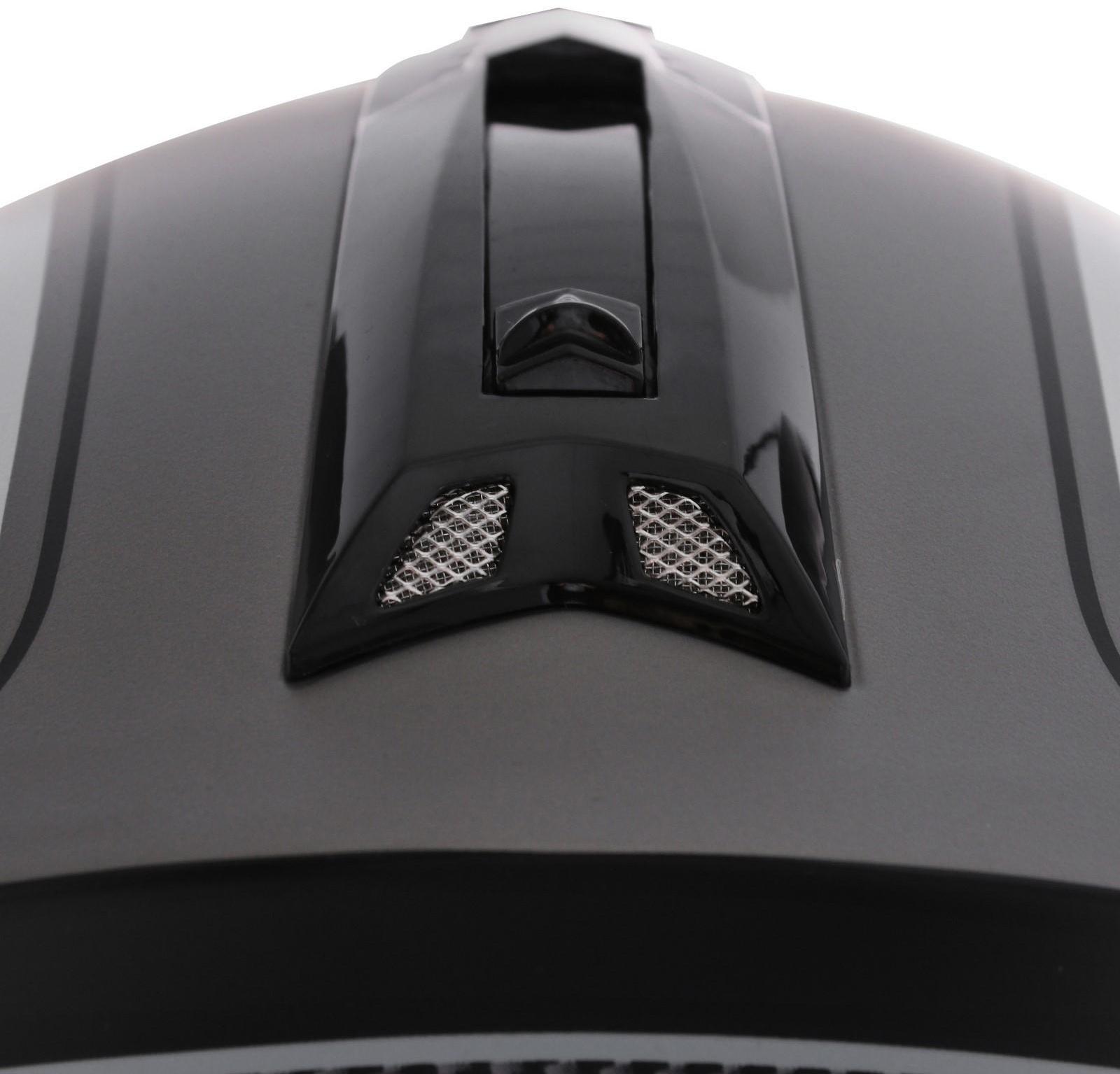 Шлем модуляр, графика, черно-серый, размер L, FF839