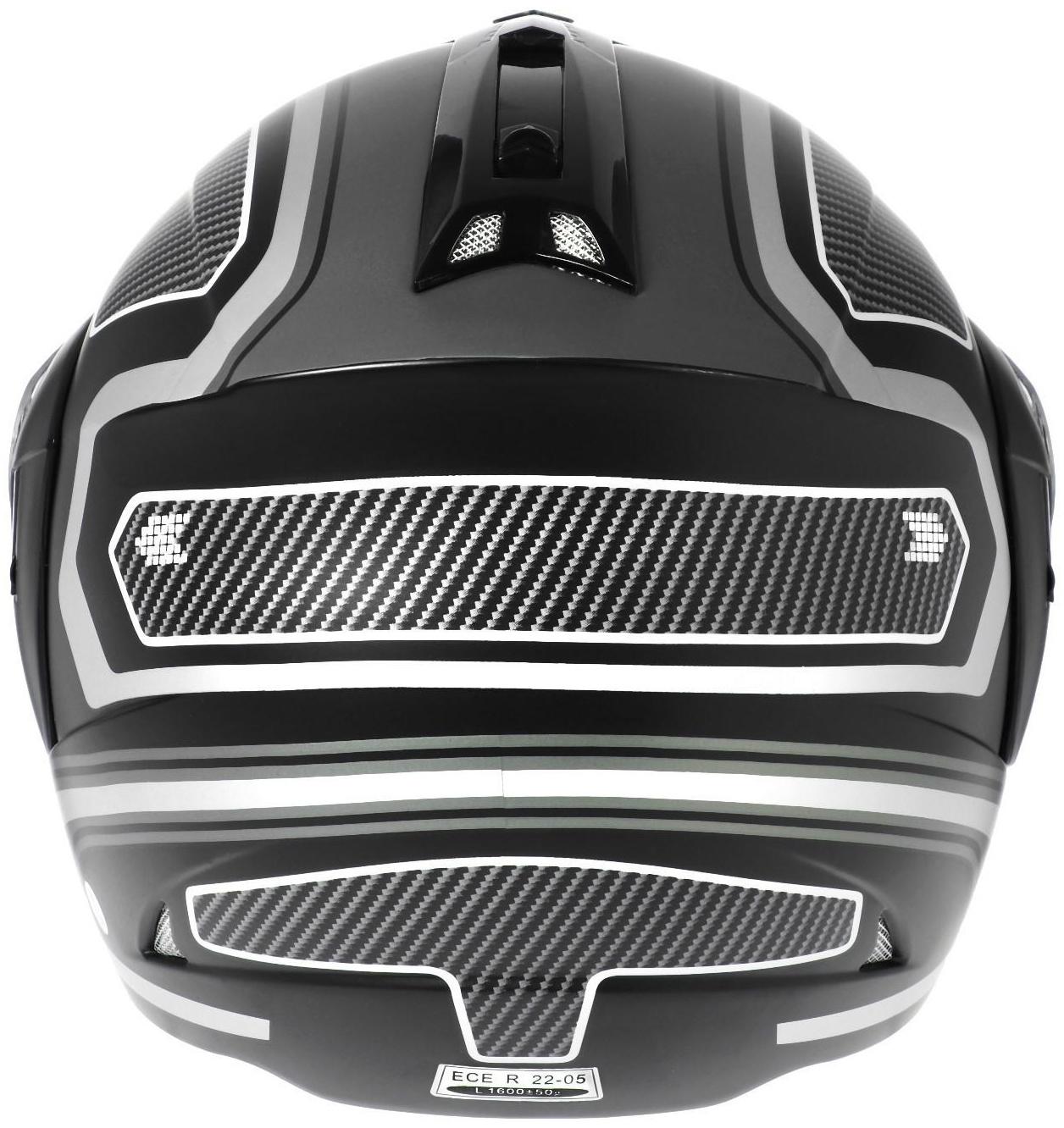 Шлем модуляр, графика, черно-серый, размер L, FF839