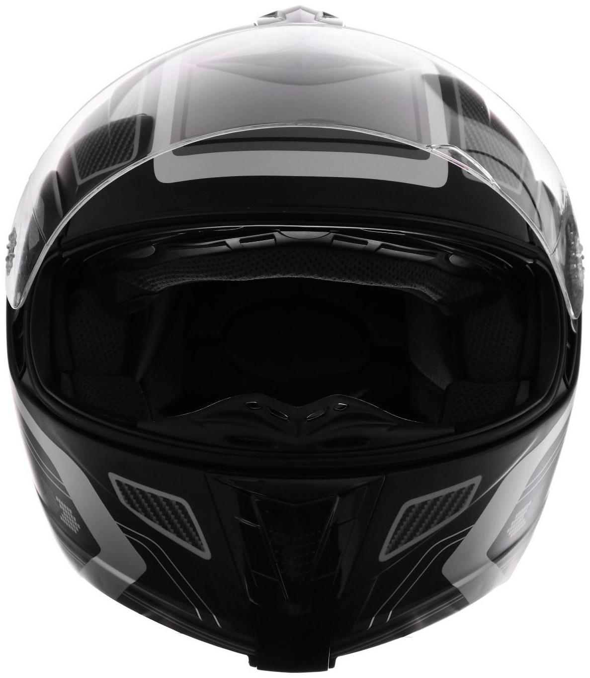 Шлем модуляр, графика, черно-серый, размер L, FF839