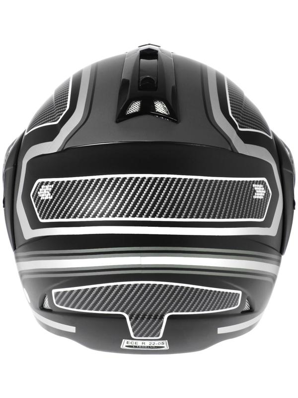 Шлем модуляр, графика, черно-серый, размер L, FF839