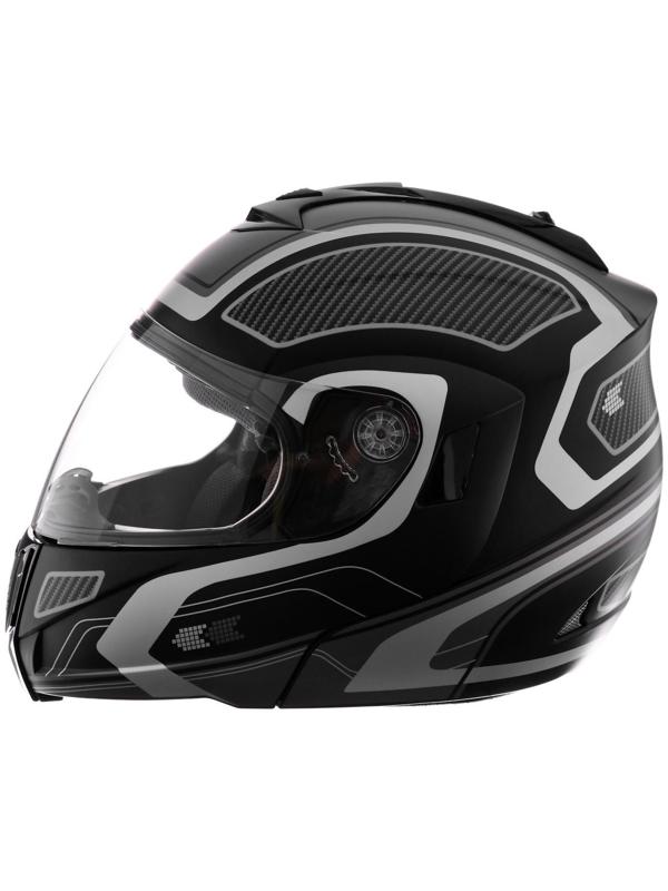 Шлем модуляр, графика, черно-серый, размер L, FF839