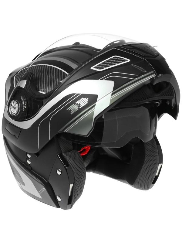 Шлем модуляр, графика, черно-серый, размер L, FF839