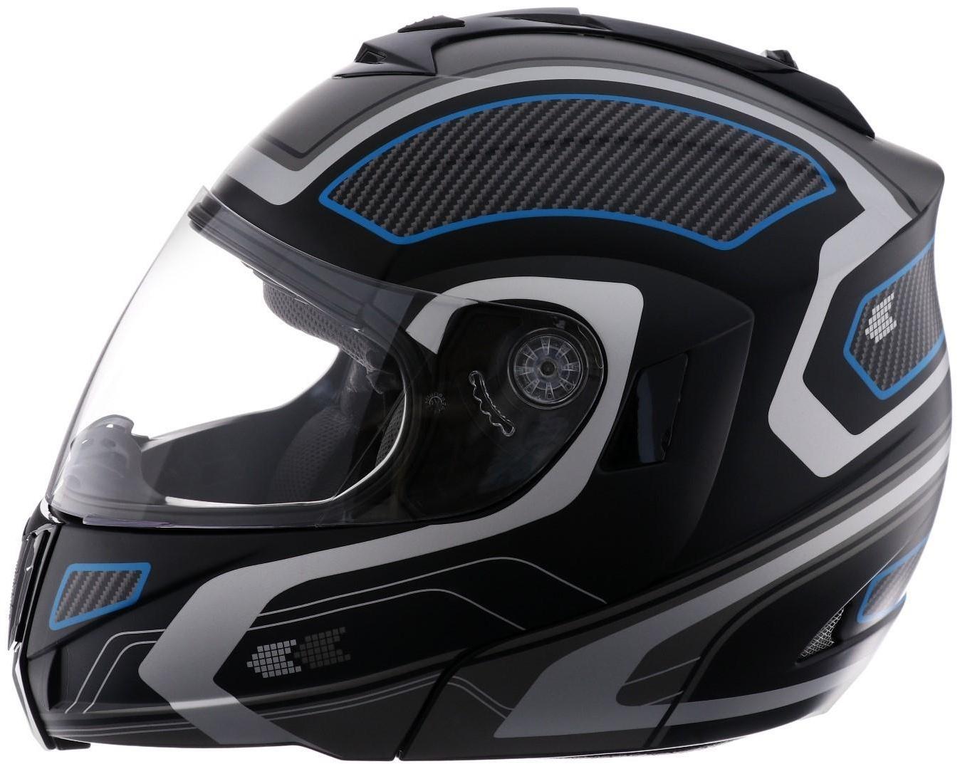 Шлем модуляр, графика, черно-синий, размер M, FF839