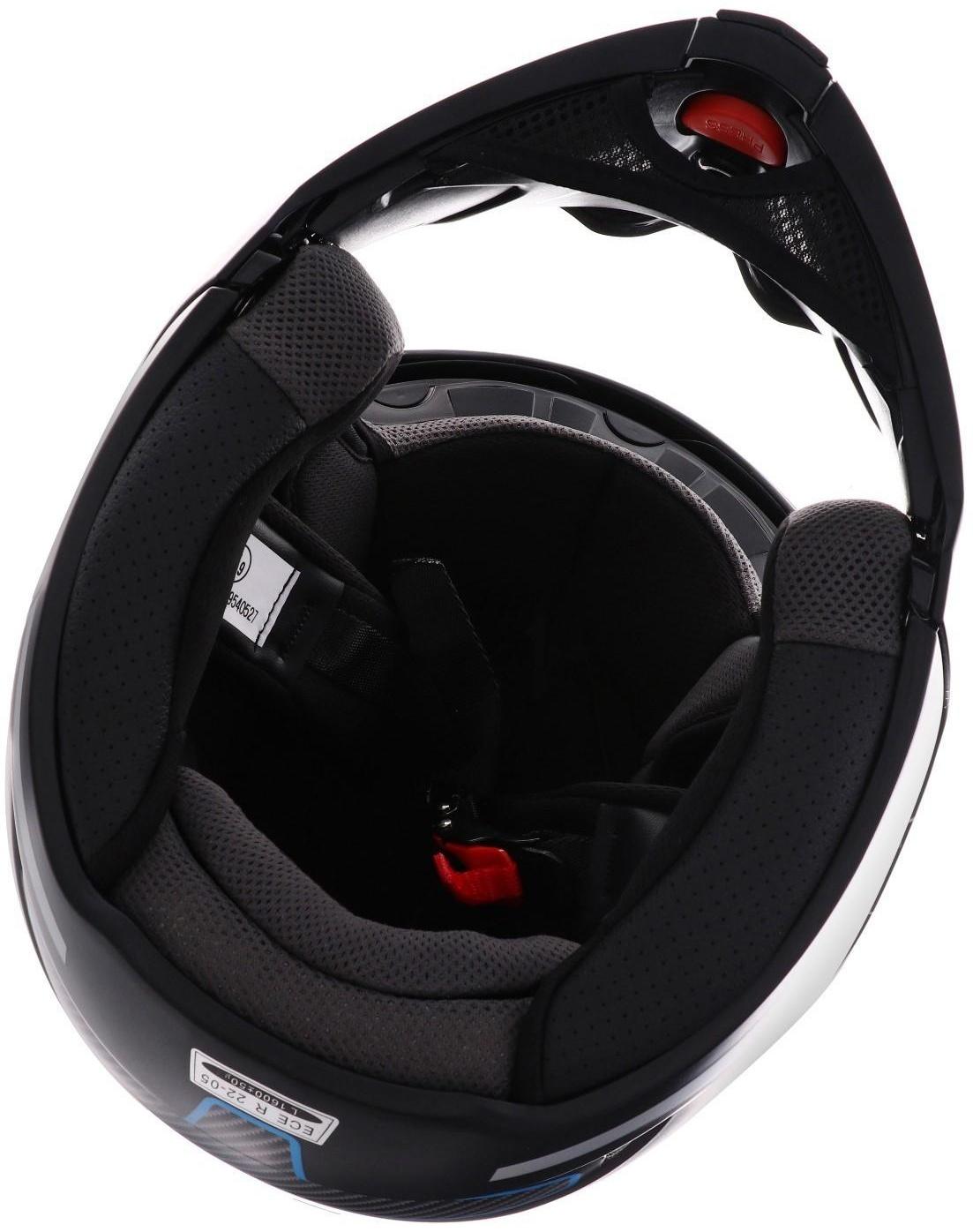 Шлем модуляр, графика, черно-синий, размер M, FF839