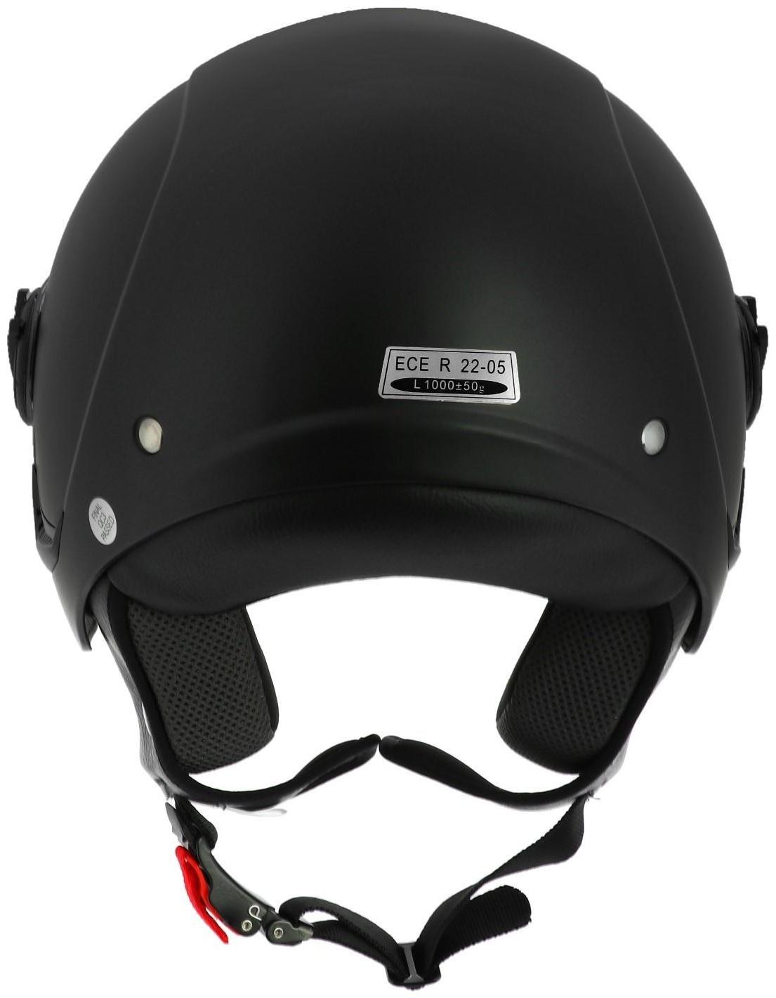 Шлем открытый с визором, черный, матовый, размер L, OF635