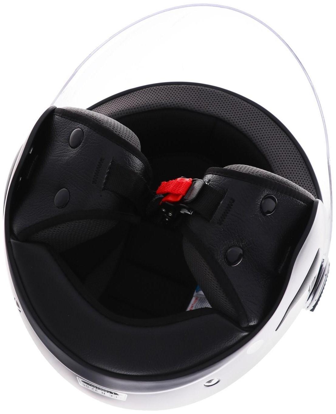 Шлем открытый с визором, черный, матовый, размер L, OF635