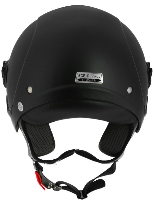 Шлем открытый с визором, черный, матовый, размер L, OF635